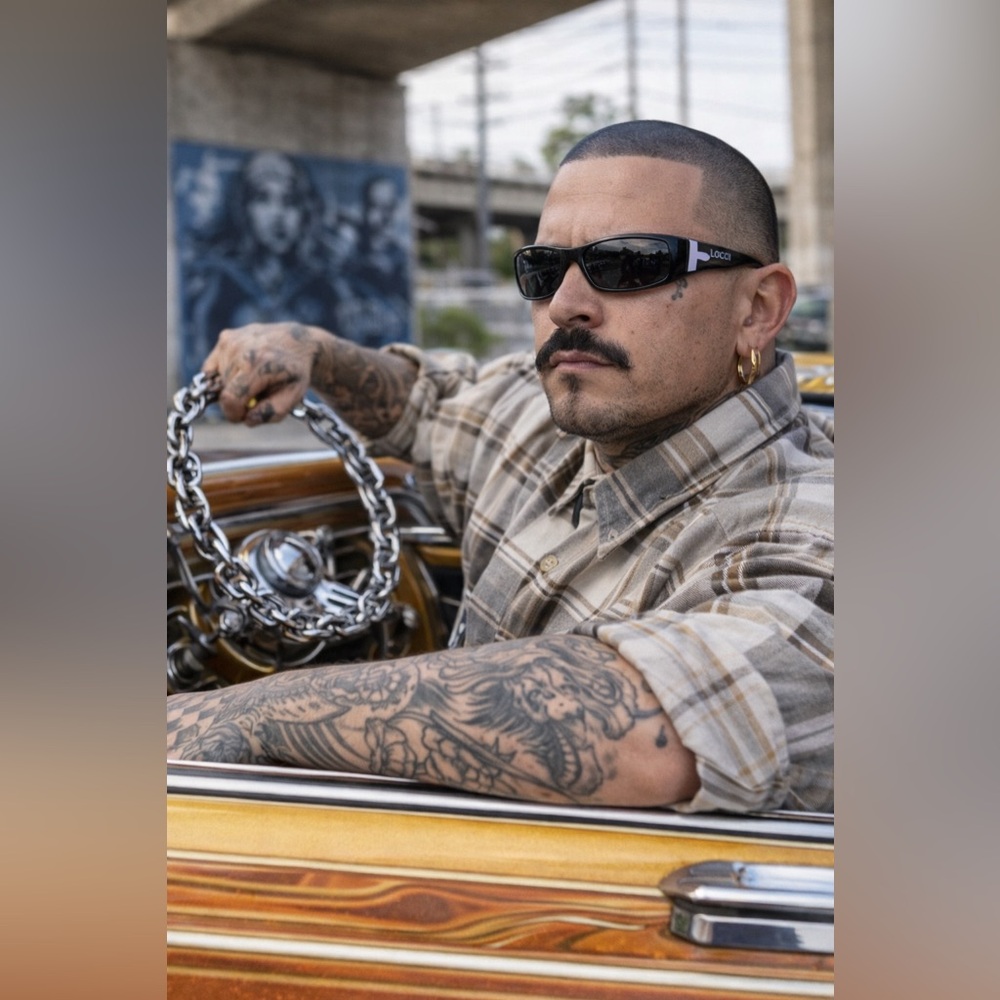 LOCS Hardcore Men's Black/Silver Gangster Lowrider Cholo Shades LOCS9030